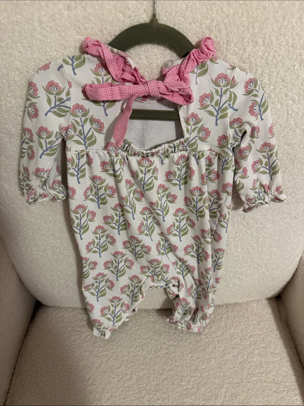 Stitchy Fish Pink Floral Romper